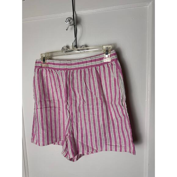 Universal Thread Shorts Women's XS Pink Striped Boxer Pull On Casual Linen Baggy - Picture 2 of 8